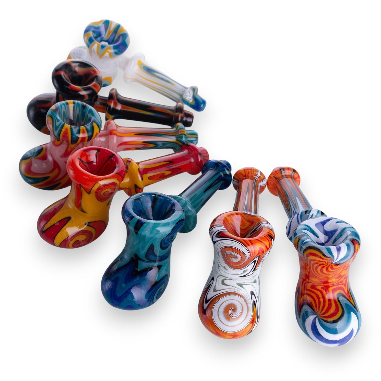 Patterned Glass Smoking Pipe YD3658（Random Color）