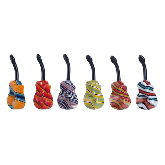 Glass Violin Tobacco Pipe - 150mm Hand Pipe PZ4837 （Random Color）