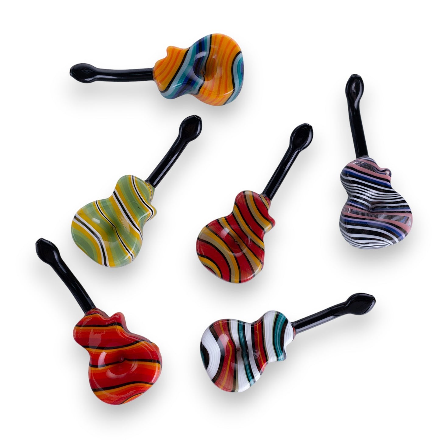 Glass Violin Tobacco Pipe - 150mm Hand Pipe PZ4837 （Random Color）