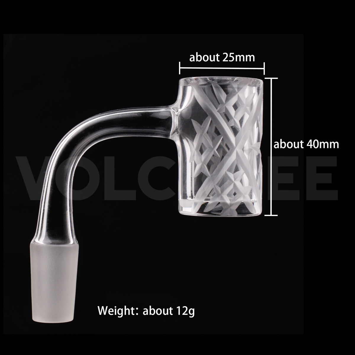 25mm Blown Quartz Banger - 3mm Wall 4mm Base 40mm Height D253021