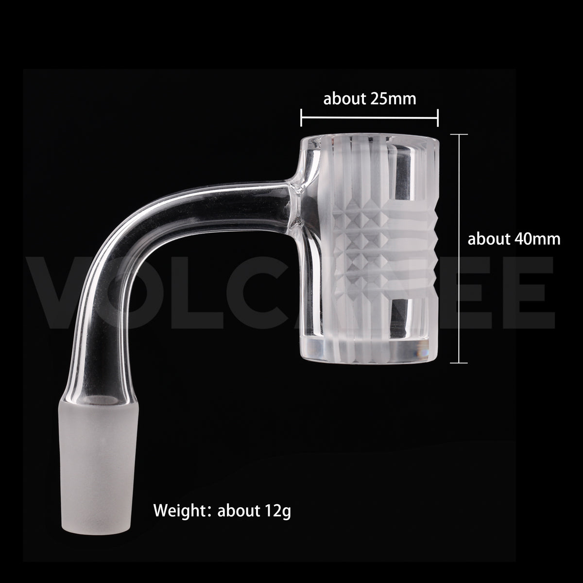 25mm Blown Quartz Banger - 3mm Wall 4mm Base 40mm Height D253021