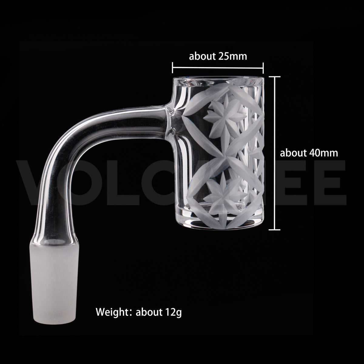 25mm Blown Quartz Banger - 3mm Wall 4mm Base 40mm Height D253021