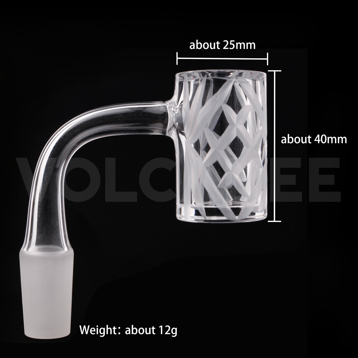 25mm Blown Quartz Banger - 3mm Wall 4mm Base 40mm Height D253021