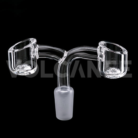 20mm Dual Bowl Quartz Banger - 4mm Wall Frosted Joint D201720