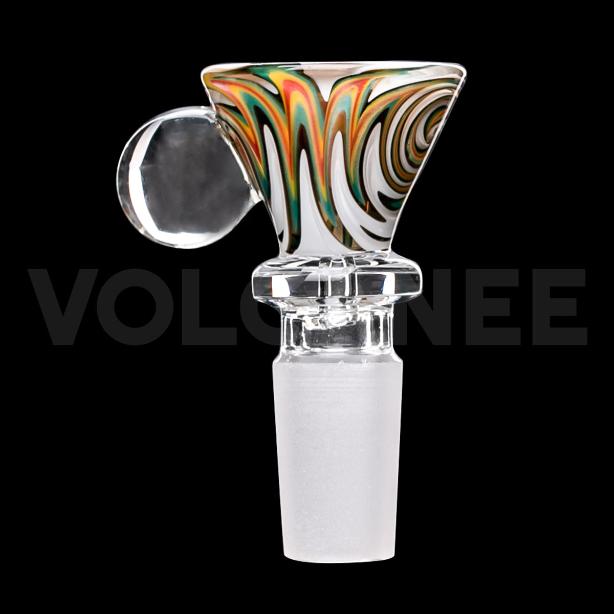 Striped Glass Bowl Piece with Frosted Joint PT270