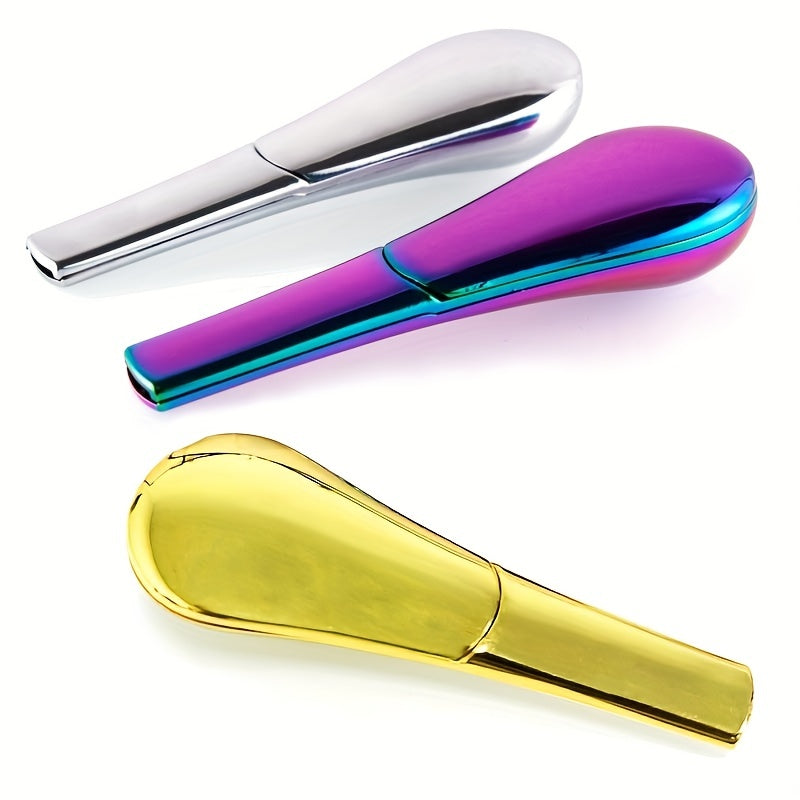 Zinc Alloy Spoon Tobacco Pipe - Metal Hand Pipe YD1995 （Random Color）