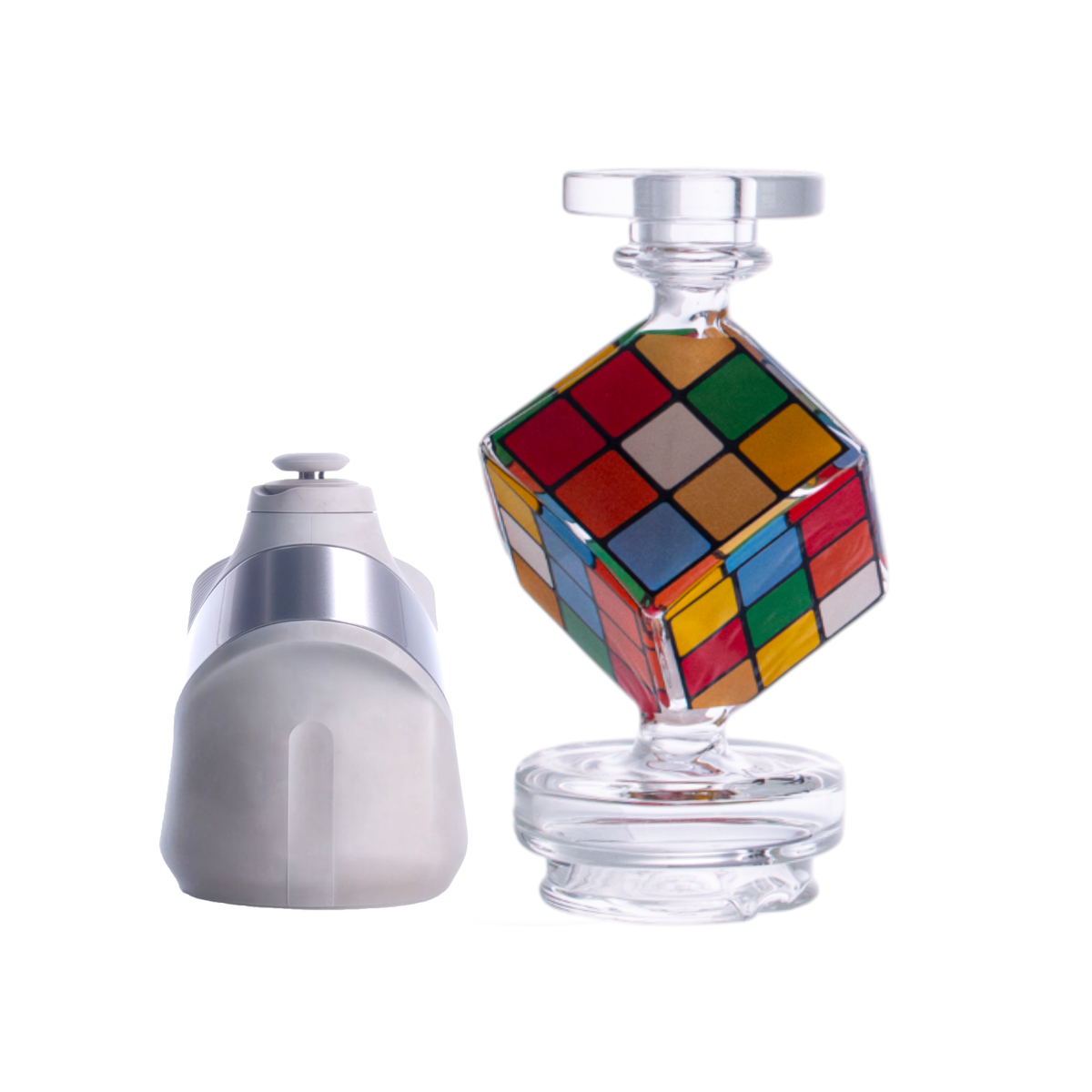 Cube-Shaped Glass Attachment, 100mm Height, 42.1mm Base, Clear, PF10292