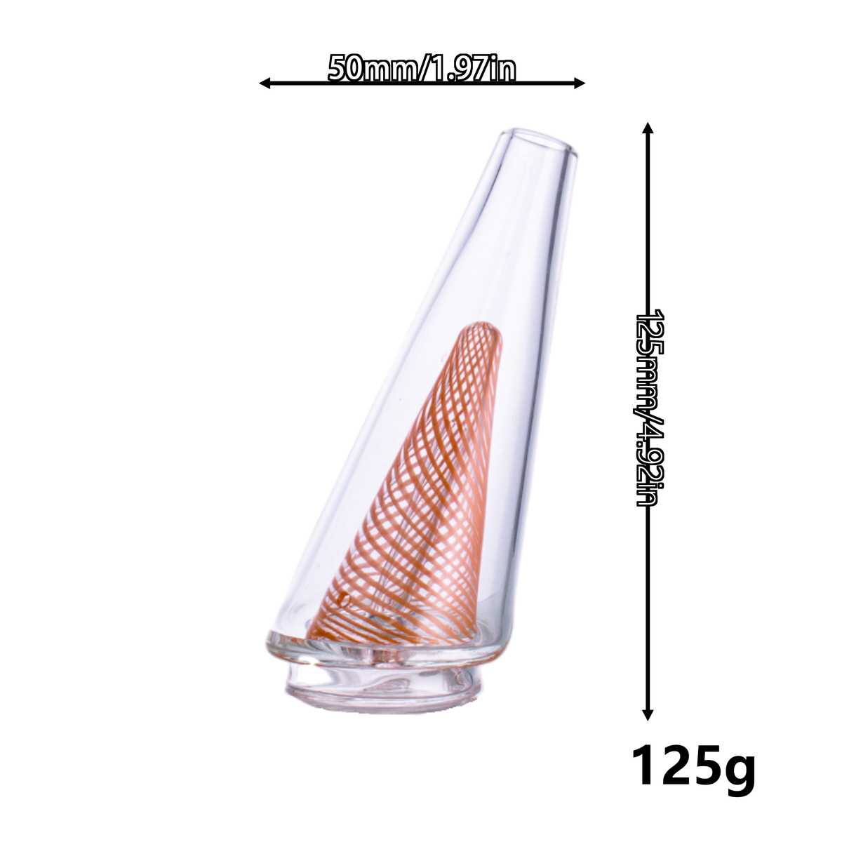 Clear Tapered Glass Attachment, 140mm Height, 42mm Base, PF10369(Accessory only)