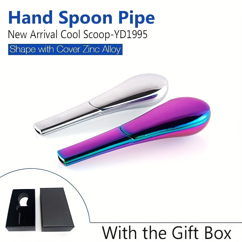 Zinc Alloy Spoon Tobacco Pipe - Metal Hand Pipe YD1995 （Random Color）