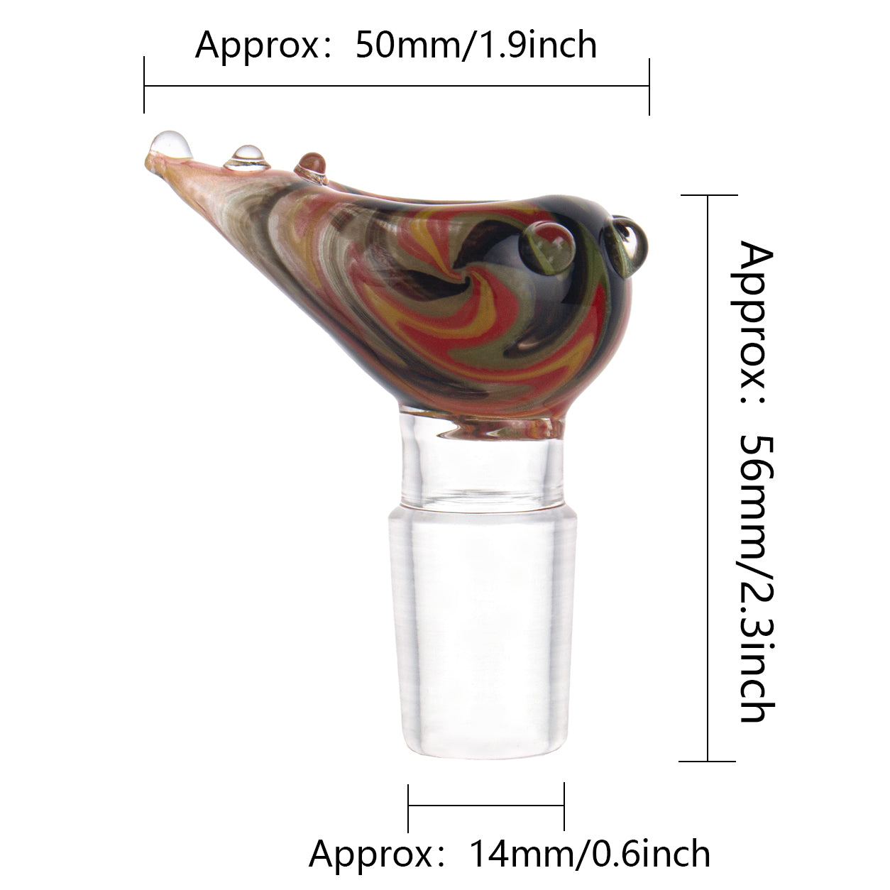 Long Neck Colorful Glass Bowl Piece PT304