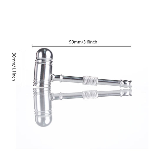 Half Round Metal Tobacco Pipe - 93mm Hand Pipe YD4493（Random Color）