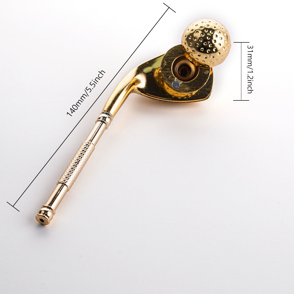 Golf Metal Tobacco Pipe - 136mm Hand Pipe YD4412