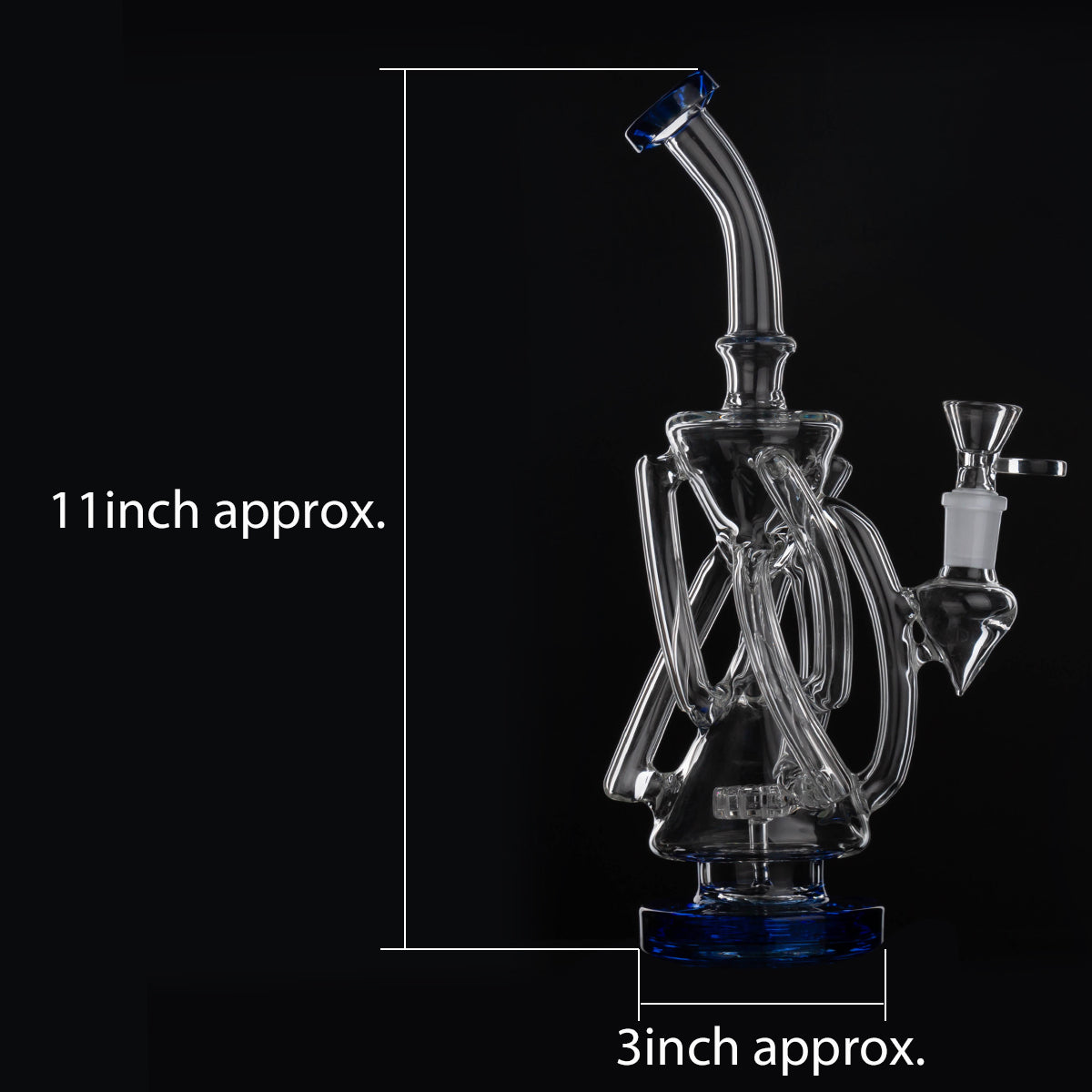 Glass Bong Recycler Glass water Pipe 11inch H1370